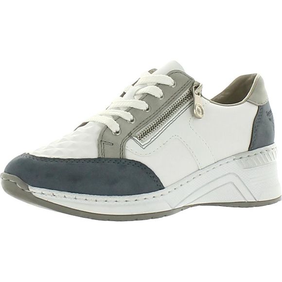 Rieker Shoes - Rieker Womens Kitty 03 White Leather Casual and Fashion Sneakers Shoes Used